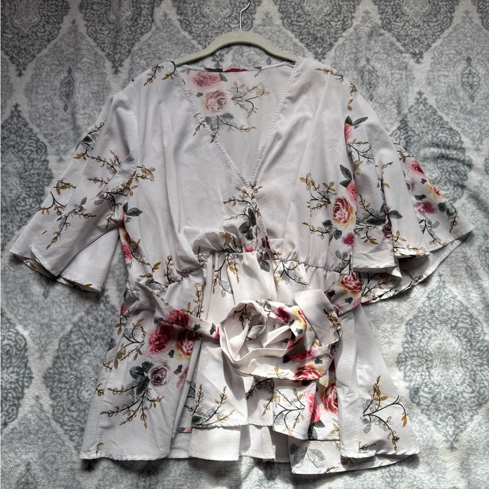 Floral Wrap Top